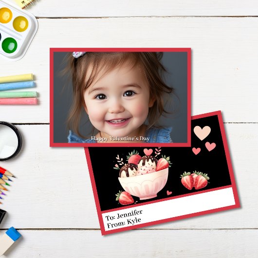 スイートレッドデザートフォトクラスルームValentine's Day カード