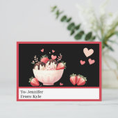 スイートレッドデザートフォトクラスルームValentine's Day カード (スタンド正面)