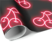 スイートレッドネオンさくらんぼ模様 ラッピングペーパー (ロールコーナー)