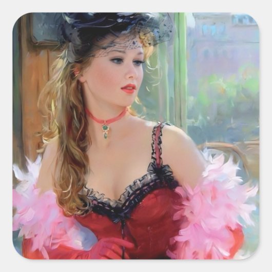 スイートレディーステッカー スクエアシール (正面)