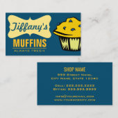 スイートレトロケーキショップ カップケーキ ベーカリー マフィン 名刺 (正面/裏面)