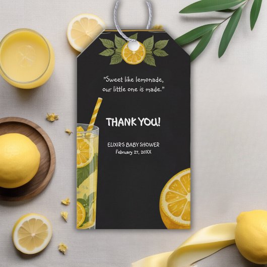 スイートレモネードチョークボードスタンドベビーシャワー ギフトタグ