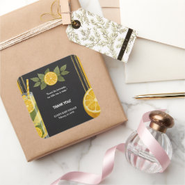 スイートレモネードチョークボードスタンドベビーシャワー スクエアシール