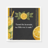 スイートレモネードチョークボードスタンドベビーシャワー スタンダードカクテルナプキン (正面)