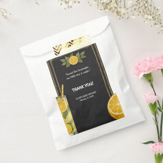 スイートレモネードチョークボードスタンドベビーシャワー フェイバーバッグ (封をした状態)