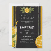 スイートレモネードチョークボードスタンドベビーシャワー 招待状 (正面)