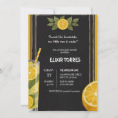 スイートレモネードチョークボードスタンドベビーシャワー 招待状 (正面)