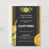 スイートレモネードチョークボードスタンドベビーシャワー 招待状 (正面)