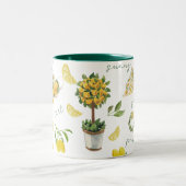 スイートレモンボタニカルウォーターパーソナライズされたカラー ツートーンマグカップ (中央)