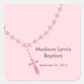 スイートロザリオビーズバプテスミフシーシールピンク スクエアシール (正面)