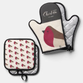 スイートロビン 鍋つかみ&鍋敷きセット (正面/裏面)