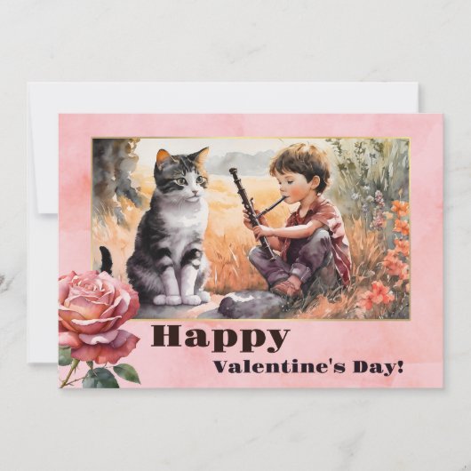 スイートロマンおもしろいコムキャットハッピーバレンタインデー シーズンカード (正面)