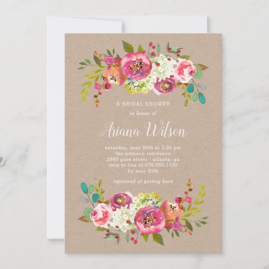 スイートロマンスクラフトシャワー/パーティー招待状 招待状 (正面)