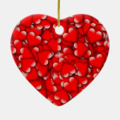 スイートロマンチックバレンタインラブハートレッド セラミックオーナメント (裏面)