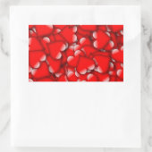 スイートロマンチックバレンタインラブハートレッド 長方形シール (バッグ)