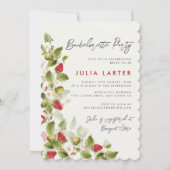 スイートワイルドフラワーイチゴバチェロレッテ 招待状 (正面)