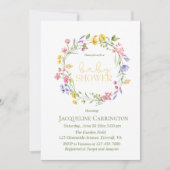 スイートワイルドフラワーベビーガールシャワー招待状 招待状 (正面)