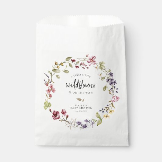 スイートワイルドフラワーリースベビーシャワー フェイバーバッグ (正面)