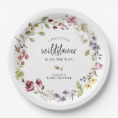 スイートワイルドフラワーリースベビーシャワー ペーパープレート (正面)
