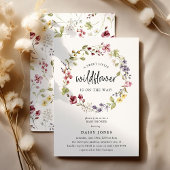 スイートワイルドフラワーリースベビーシャワー 招待状