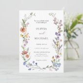 スイートワイルドフラワー結婚式招待状テンプレート 招待状 (スタンド正面)