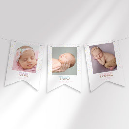 スイートワンアイスクリームファースト誕生日フォトバナー バンティングフラッグ