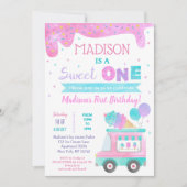 スイートワンアイスクリームファースト誕生日招待状 招待状 (正面)