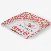 スイートワンイチゴ1st誕生日9"スクエア ペーパープレート (傾斜あり)