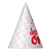 スイートワンウォーターカラーストロベリーファースト誕生日 パーティーハット (左)