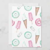 スイートワンカワイアイスクリームウォーターカラー誕生日 招待状 (裏面)
