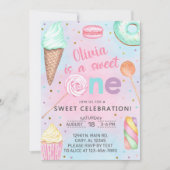 スイートワンガール先に1歳の誕生日の招待状。 招待状 (正面)