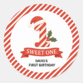 スイートワンクリスマスファーストバースデー ラウンドシール (正面)