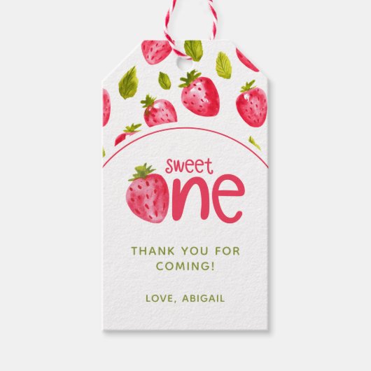 スイートワンストロベリーファースト誕生日 ギフトタグ (正面)