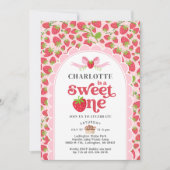 スイートワンストロベリーワンバースデー招待状 招待状 (正面)