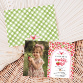 スイートワンストロベリー1stバースデーフォト招待状 招待状