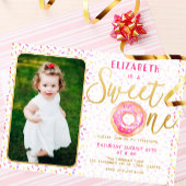 スイートワンドーナツ女の子の誕生日と写真 ノートカード