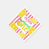 スイートワンピンクのレモネード誕生日パーティー スタンダードカクテルナプキン (角)