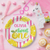 スイートワンピンクのレモネード誕生日パーティー ペーパープレート (パーティー)