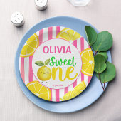 スイートワンピンクのレモネード誕生日パーティー ペーパープレート