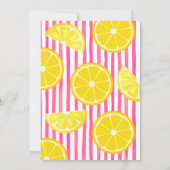 スイートワンピンクのレモネード誕生日パーティー 招待状 (裏面)