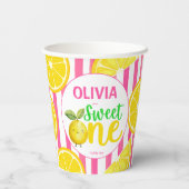 スイートワンピンクのレモネード誕生日パーティー 紙コップ (裏面)