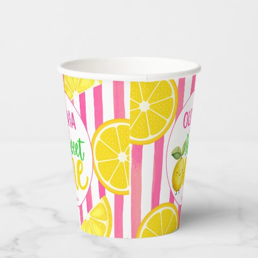 スイートワンピンクのレモネード誕生日パーティー 紙コップ (右)