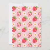 スイートワンピンクストロベリーキュート誕生日パーティー 招待状 (裏面)