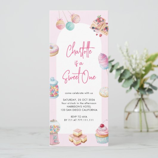 スイートワンフィルムストリップファースト誕生日招待状 (スタンド正面)