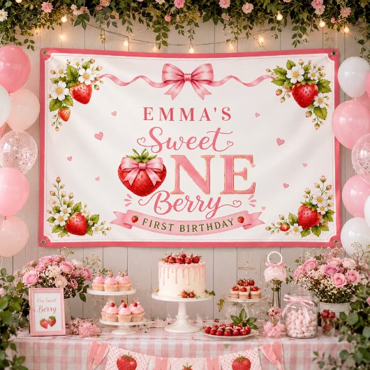 スイートワンベリー 1歳の誕生日パーティー 横断幕
