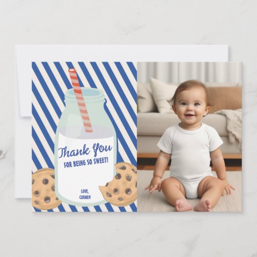 スイートワンミルククッキー誕生日 サンキューカード (正面)