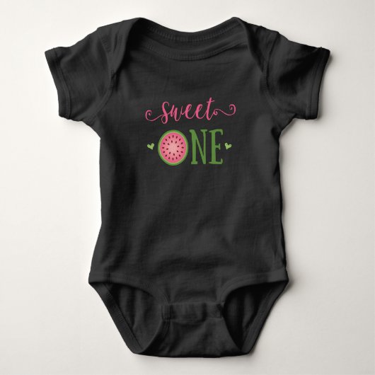 スイートワン スイカ 1歳 誕生日 アウトフィット Tシャツ (正面)