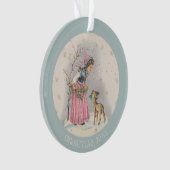 スイートヴィンテージクリスマスシーンガールガウン オーナメント (正面)