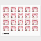 スイート子猫ベビーシャワーパーティー 🎀 スクエアシール (シート)