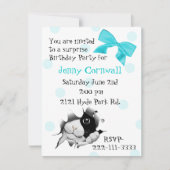 スイート子猫顔誕生日パーティーの招待 招待状 (正面)